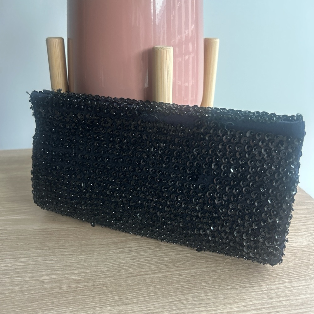 Chic Black Sequin Evening Clutch